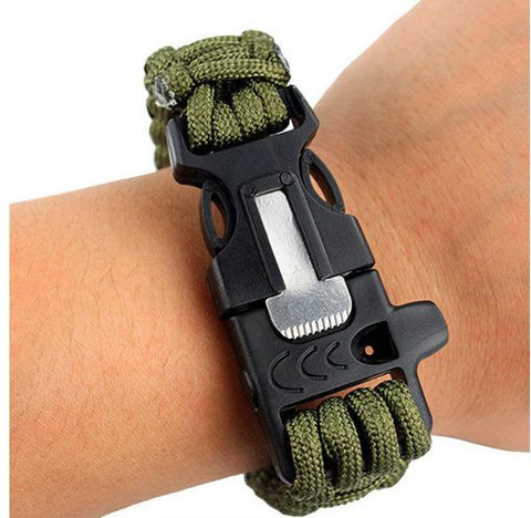Survival Bracelet m/ Fire Starter Olive Shefi Sportswear