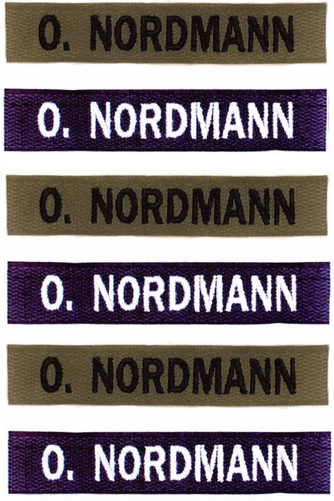 Navnestriper 6-pack m/borrelås Shefi Sportswear